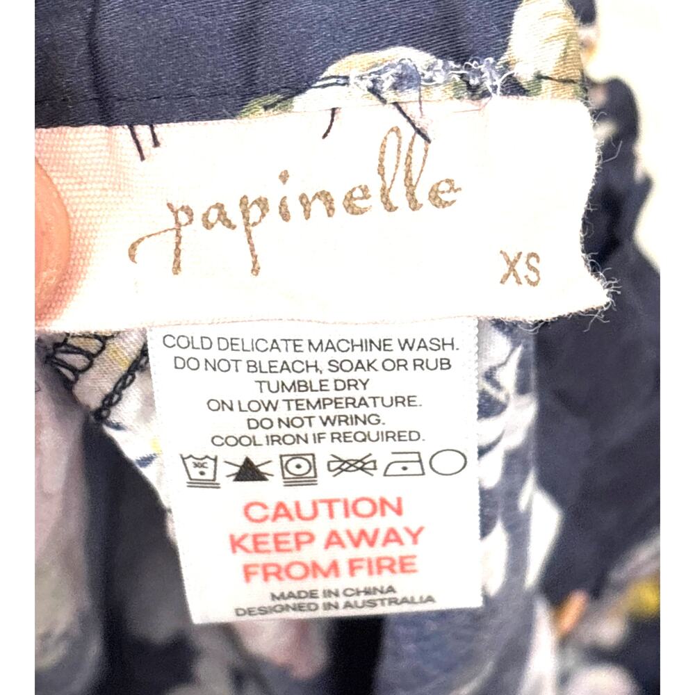 Papinelle Womens XS Blue Floral Betsy Pajama Pants 100% Cotton Relaxed Sleepwear - Picture 5 of 9